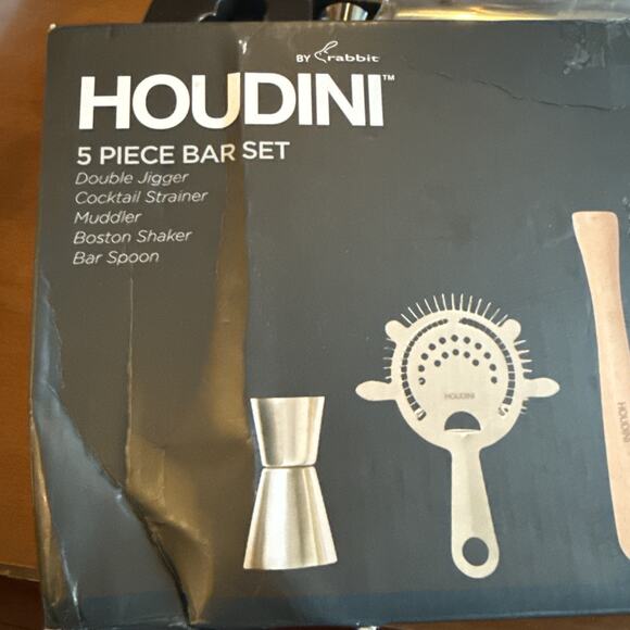 Houdini 5-Piece Bar Tools Mixology Bartender Kit For Cocktails New - Picture 2 of 3